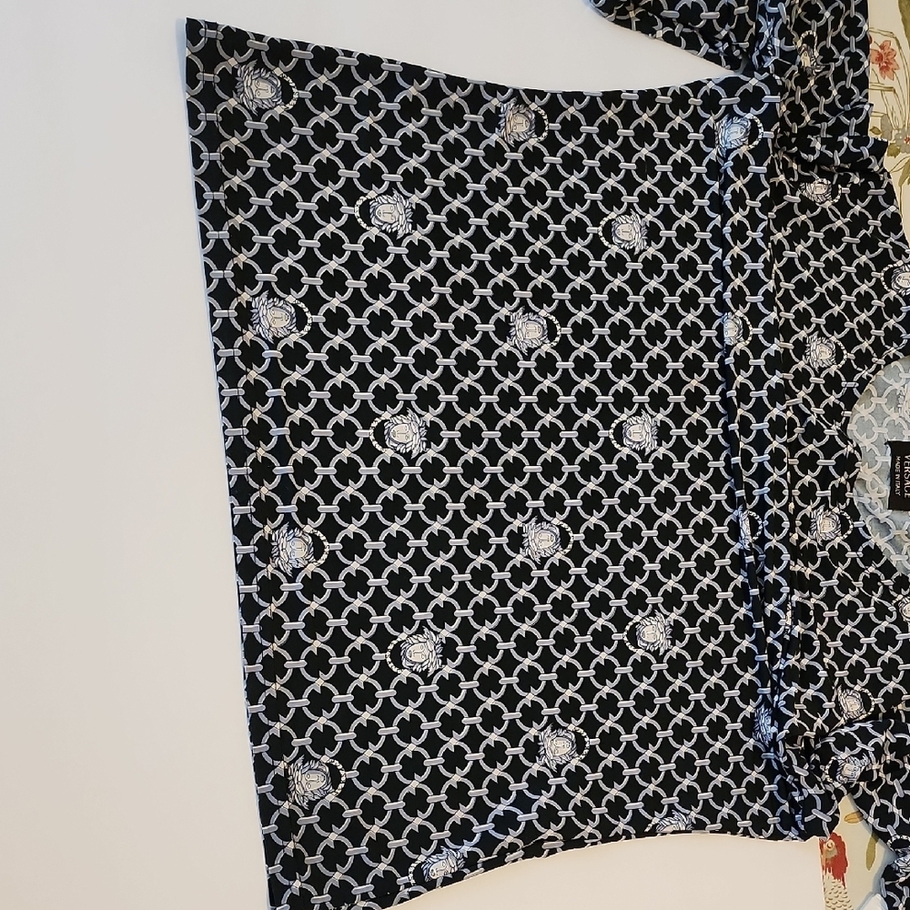 Versace Black and White Geometric Long Sleeve Top - Picture 9 of 15